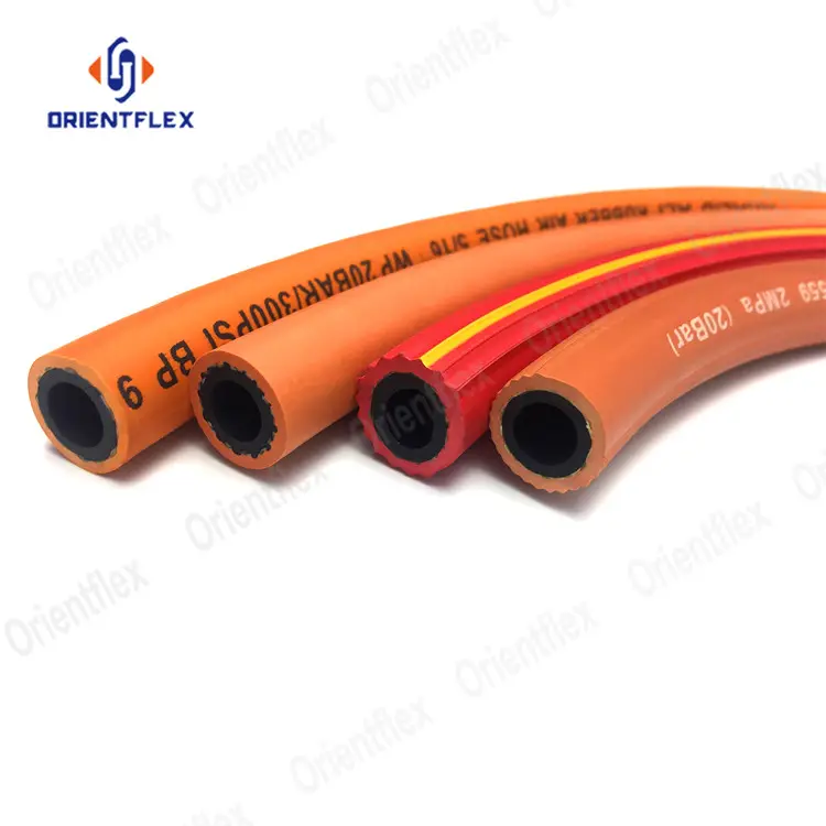 Tuyau en caoutchouc noir Orange résistant à la chaleur, poêle tressée gpl Propane Flexible Argon gaz tuyau 3/8 "Mpt 1/2" 3/4