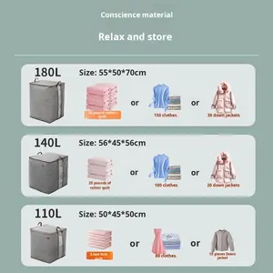 حقيبة تخزين كبيرة السعة للملابس قابلة للطي بتصميم مستطيل من قماش سميك مقاوم للغبار والرطوبة - Product Image 4