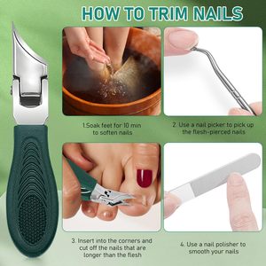 Eagle mỏ vát cắt móng tay 3 mảnh đặt tay cầm dài hàm rộng chống văng người cao niên chăm sóc móng chân móng tay Bộ - Product Image 4