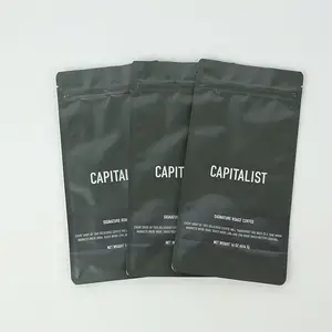 Custom Printed 250g 1kg Flat Bottom Coffee Bags With Valve And Zipper Coffee Beans Packaging Bags