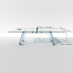 Mesa de Tenis de Mesa Deportiva de Vidrio Templado Resistente, Moderna, Multifuncional para Interiores, de Acero Inoxidable, Venta al Por Mayor, OEM, ODM - Product Image 5