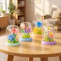 Bloques de Construcción de Plástico en Miniatura, Componentes de Partículas Plásticas, Adorno Decorativo, Modelo de Flor, Juego de Juguetes para Niños, Regalo