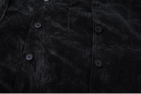 Veste à col montant croisée courte, style vintage usé, streetwear, avec poches à rabat, noire, vente en gros, personnalisable