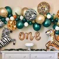 Balon Pola Leopard Zebra Harimau Jerapah Ular untuk Dekorasi Pesta Tema Safari Hutan 22 Inch Balon Foil 4D Motif Hewan
