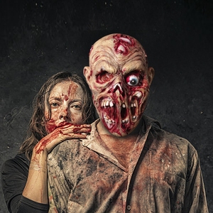 Máscara de Látex de Zombie de <span class=keywords><strong>Terror</strong></span> para Halloween, Máscara Facial Completa para Cosplay, Máscara de <span class=keywords><strong>Terror</strong></span> Sangrienta y Repugnante para Adultos, para Fiestas de Navidad - Product Image 4