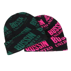 Berretti personalizzati Unisex all'ingrosso pianura calda cappelli invernali lavorati a maglia Logo Beanie ricamo cappello a cuffia