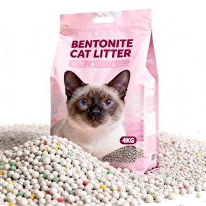 BENJIE Sable pour chat naturel à base d'argile minérale, hautement absorbant, faible teneur en poussière, agglomération rapide, jetable dans les toilettes, personnalisable sous marque privée - Product Image 1
