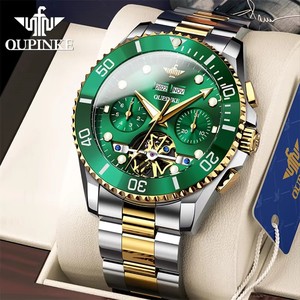 OUPINKE – montre de luxe pour hommes, automatique, mécanique, étanche à 50M, en acier inoxydable, Design squelette Tourbillon, Reloj - Product Image 4