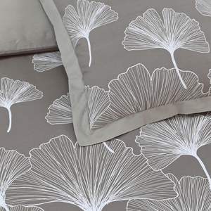 VISION - Ensemble de housse de <span class=keywords><strong>couette</strong></span> réversible à motifs floraux - Beige Ginko - <span class=keywords><strong>260x240</strong></span> cm avec 2 taies d'oreiller assorties 65x65 cm - 100% coton - Product Image 5