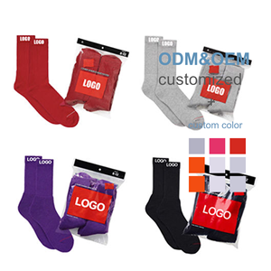 Kualitas tinggi kemasan kustom rajutan Jacquard uniseks katun mode kaus kaki kustom kaus kaki atletik pria Crew Logo grosir - Product Image 2