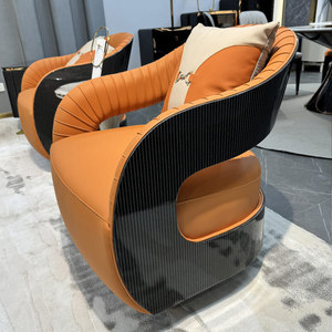 <span class=keywords><strong>Fauteuil</strong></span> d'appoint moderne de haute qualité en cuir véritable de conception européenne haut de gamme <span class=keywords><strong>pour</strong></span> salon, villa, hôtel - Product Image 1