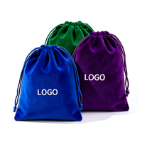 Pochette en velours doux avec cordon de serrage, sac en velours personnalisé avec logo pour bijoux, cosmétiques, câbles électroniques, petits accessoires