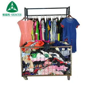 Factory second hand clothing 100 cotton women dress high quality used clothes mix used shoes