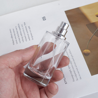Botella de Perfume de Vidrio con Atomizador de Aluminio, 20ml 30ml 50ml 100ml, Recargable, a Prueba de Fugas, con Logotipo Personalizable