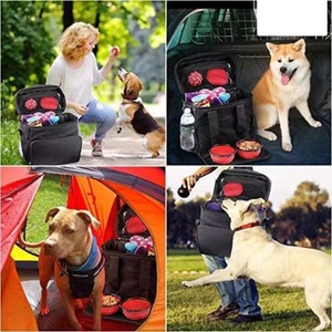 BSCI Factory Dog Supplies - Organizador de Accesorios para Bolsa de Viaje, Juego de 5 Piezas para Cachorros con Correa para el Hombro y 2 Compartimentos para Comida de Mascotas - Product Image 2