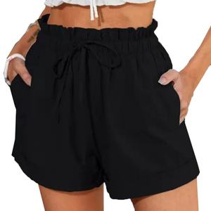 Shorts de Verano Casuales para Mujer, Cintura Alta, Elásticos y Transpirables, Color Sólido, Ajuste Holgado, a la Moda, Último Modelo, Shorts de Gimnasio - Product Image 6