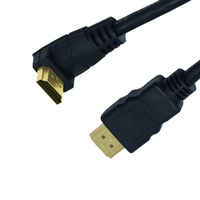 Câble plaqué or version 2.0, résolution 4Kx2K, gaine en PVC pour ordinateur, téléviseur, moniteur, mâle-mâle, 90 degrés