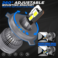 Kit di Aggiornamento Fari LED V21 H4 72W 8000LM 6000K 8V-48V Ampio Voltaggio Abbaglianti Anabbaglianti Fendinebbia Ventola 12000RPM Lampadina IP68