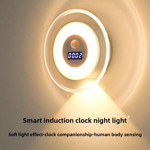 Lámpara de Pared LED Inteligente para Dormitorio, con Control Remoto, Reloj, Sensor de Movimiento, Luz Blanca Cálida, Recargable, con Batería - Product Image 5