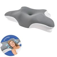 Oreiller cervical ergonomique ajustable en mousse à mémoire de forme, confortable pour dormir, avec contour ergonomique, housse amovible et lavable, soutien de la nuque pour hôtel et lit, idéal pour dormeurs latéraux