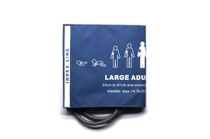Manguito NIBP para adultos, 25-35cm, doble tubo, Material de PU suave, Color azul, manguito BP para monitores médicos de pacientes - Product Image 5