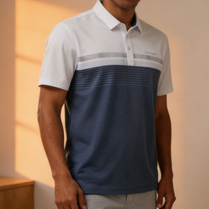 Polo de Diseño Nuevo 2026, OEM, Algodón Sostenible, de Lujo, a Rayas, Antiarrugas, de Secado Rápido, Corte Ajustado, Informal de Negocios, Estilo <span class=keywords><strong>Boss</strong></span> - Product Image 6