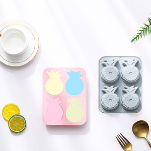 4-Cavity <b>Pineapple</b>‑Themed Silicone Cake Molds Food-Grade Reusable Cute Silicone Magnetic Chocolate, Candy & Ice DIY Mold - Product Image 4