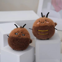 Porte-clés peluche cafard mignon populaire, poupée insecte amusante en peluche, ornement suspendu pour sac à dos, pendentif jouet créatif et original