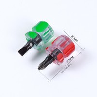 Tournevis compact à double extrémité, poignée en plastique transparent antidérapante, tournevis court pour réparation électrique domestique