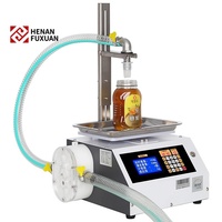 Machine de remplissage semi-automatique industrielle de bureau pour liquides et pâtes, avec dosage quantitatif par pesage, pour miel, huile, sauce, crème, cosmétiques