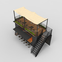 Conteneur pour bar à jus, conteneur ouvert, café bar à vin