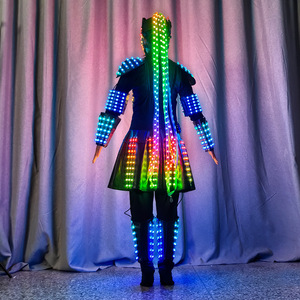 Costume LED irisé pour femme, ensemble d'armure de scène, combinaison intégrale lumineuse pour spectacle KTV, bar, Halloween - Product Image 2