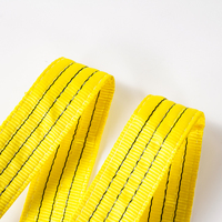 Precio de fábrica, eslinga de correas de poliéster amarillo de 3 toneladas con eslingas de elevación pesadas planas de ojo reforzado doble verde