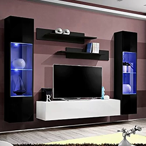 Meubles <span class=keywords><strong>TV</strong></span> muraux modernes en bois laqué, ensembles de rangement pour salon, centres de divertissement flottants pour téléviseurs - Product Image 3