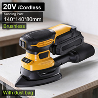 Ponceuse orbitale électrique sans fil Vertak 20V, mini ponceuse portative avec sac à poussière pour le bois et les meubles