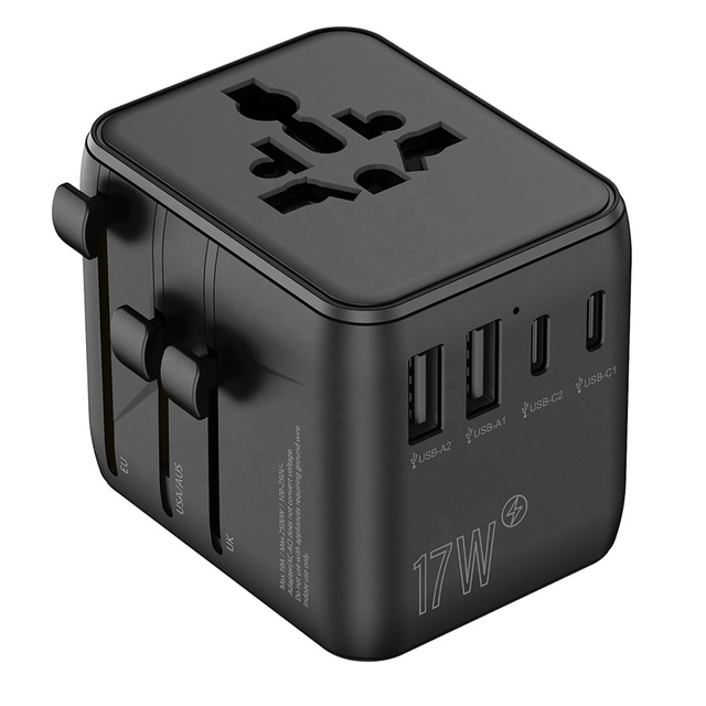GaN Universal Travel Adapter Multi Port Fast Charging Wide Voltage Global Compatible Portable Wall Charger