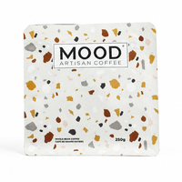 Sacs à café personnalisés en gros, imprimés, résistants à l'humidité, de qualité alimentaire, 250g, avec valve et fermeture, fond plat, pour café moulu