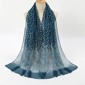 Muslim Women Cotton Voile Ethnic Scarves Shawls Hijab turbans for ladies Wholesale Custom Designer Plain Printed Tudung Bawal