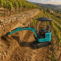 Mini-excavatrice compacte sur chenilles 1750 kg, 29 kW 39 CV, avec moteur Laidong et pompe à engrenages, pour travaux de renouvellement urbain, de canalisations et de rénovation de vergers