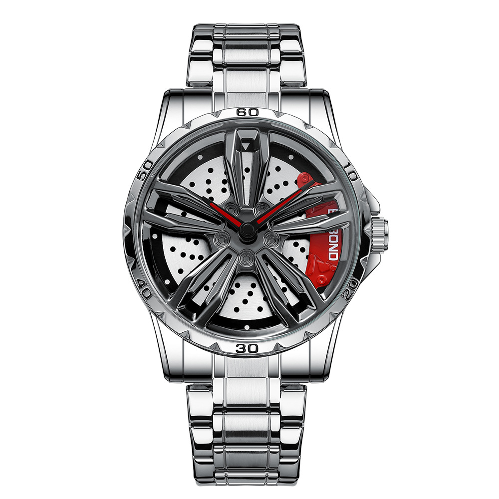 Sporty Men's Designer Wrist Watch with 3D Black Rim & Alloy