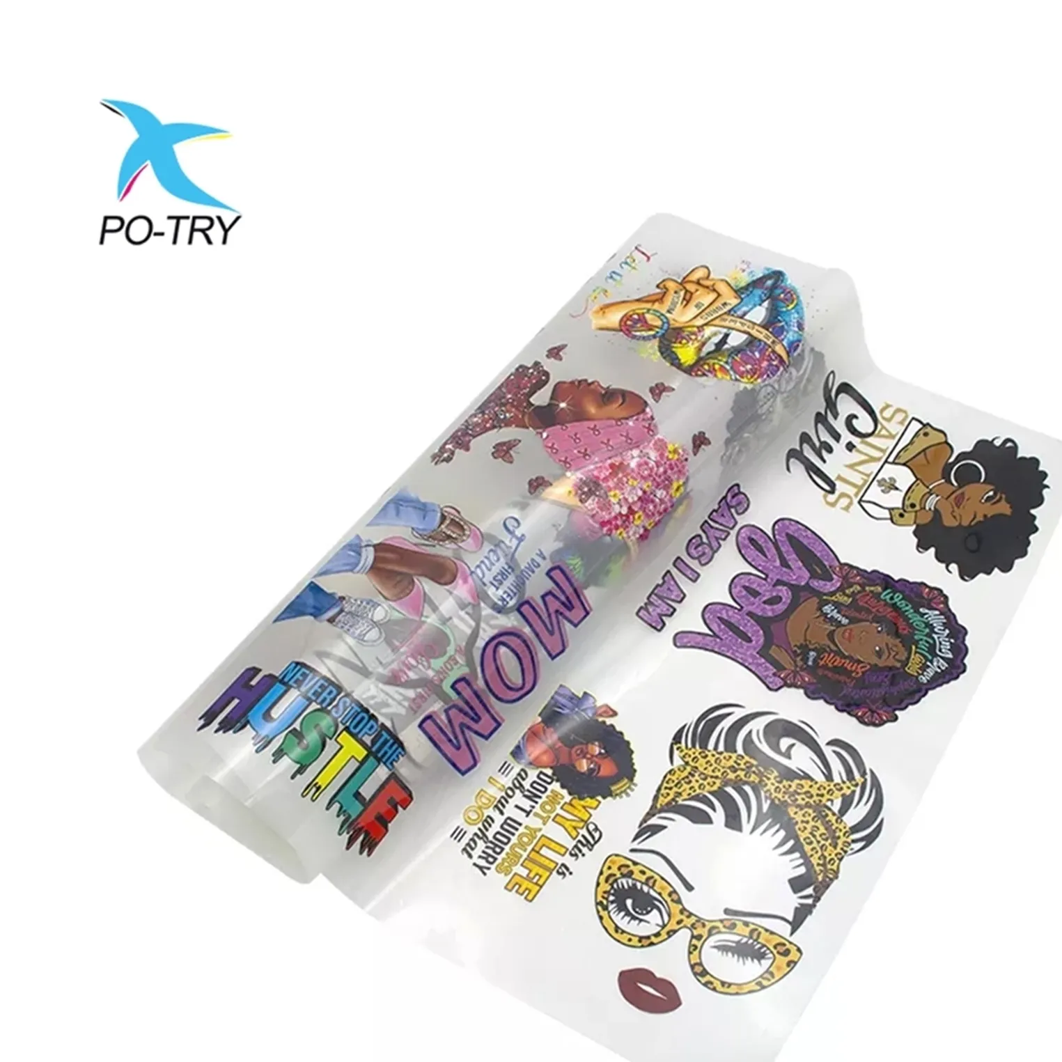 PO-TRY DTF film Heat Transfer Printing PET Film Roll 30/60cm Cold Peel and Hot Peel