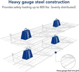 벽 선반 차고 수납 랙 벽걸이형 플로팅 선반 1x6피트 블랙 2팩 플로팅 선반 - Product Image 5