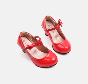 Zapatos de Tacón Rojos para Niñas, Zapatos de Princesa para Actuaciones Escolares, Baile, Zapatos Mary Jane para Niñas - Product Image 3