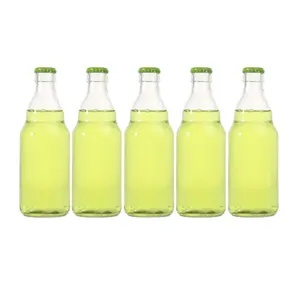 Wholesale 330ml 500ml 11oz 16oz clear amber beer glass bottle for sparkling wine with crown ca carbonated dirnks beer bottle