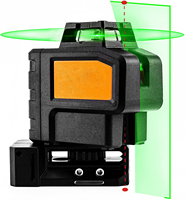 Niveau laser croisé vert d'intérieur à 5 lignes, auto-nivelant 360° de précision, avec 2 batteries, pour l'accrochage d'images et le nivellement de carreaux