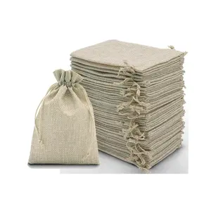 Burlap Bags with Drawstring Jute Fabric Pouches Jute Sacks Drawstring Gift Bag Jewelry Pouches for Wedding Party