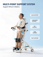 Chaise de transfert pour rééducation en position debout avec exosquelette, réglable avec fonctions de mobilité debout et assise
