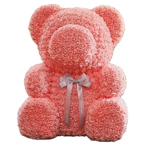 BLH High Quality Wholesale Rose Bear Flowers Big Size 70CM Handmade Teddy Bear Made of Roses Gift Box For Your Loved Ones