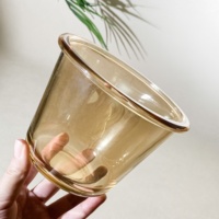 Amber Eco-vriendelijke Soda-Lime glazen soep- en fruitschaal - 550ml inhoud - Minimalistisch design - Bruiloft, huis, keuken, voorbereidingscontainers