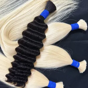 Raw No Weft Human Hair Bundles Indian Ready To Ship Bulk Scalp Cabelos Double Drawn Egg Curls Straight Virgin Temple Bundle Hair